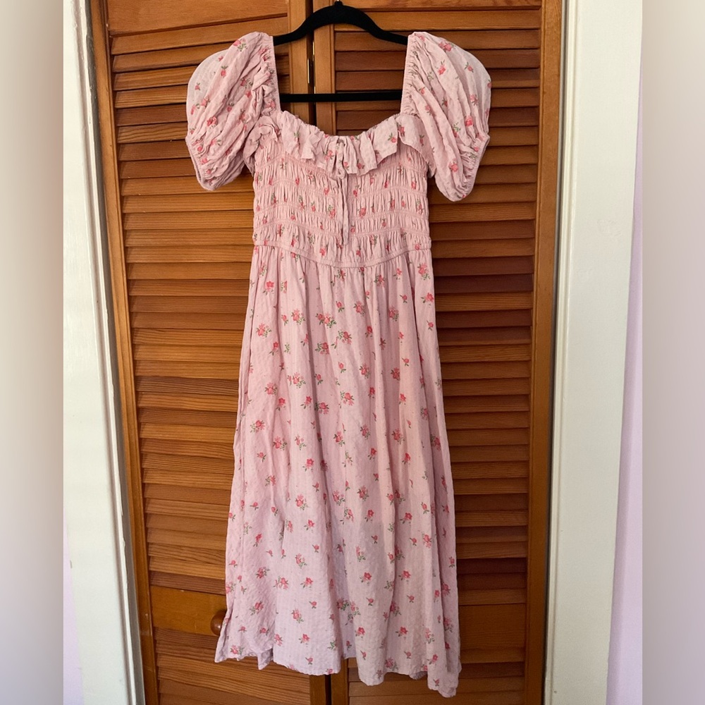 Floral Pink Midi Dress